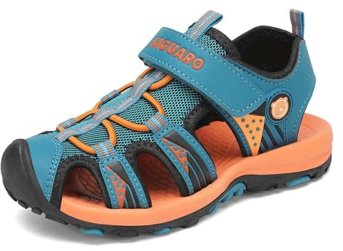 SAGUARO Sandaler för barn, pojke, flicka, sommar, bekväm, stängd tå, utomhussport sandaler, Cyan, 38 EU