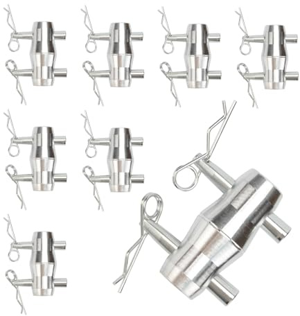 KVMORZE 8 Sets Double Ended Conical Coupler with Clip, Stage Truss Clamp Trusses Parts with Cotter Body Pin, Tapered Shear Truss Pipe Connector DJ Stage Lighting Accessories - Fit F34 F33 (3001)