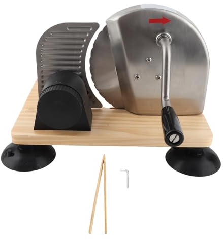 Masyrt Máquina cortadora manual de pan de grosor ajustable con manivela para uso casero y comercial, utensilios ideales para hornear y herramienta de corte de pan