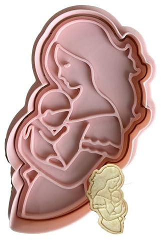 Tagliabiscotti.it - Mamma che abbraccia figlio piccolo - Festa della Mamma - Nascita - Cookies Cutter - Stampo/Formina per realizzare biscotti - Dimensione 10cm x 7cm x 1,2cm