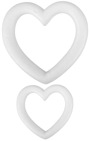 BESPORTBLE 2er Set Styropor Herzkranz Schaumkranz Für DIY Bastelprojekte - Ideal Für Blumenarrangements - Hochzeiten Geburtstagsfeiern Und Valentinstag Weißer Polystyrolring 30 cm