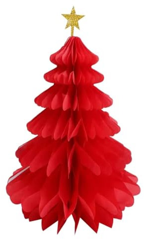 Kdouehg 12 STÜCKE Weihnachtsbaum Papier Waben Anhänger Tischdekoration Weihnachten Hängende Ornamente DIY Weihnachtsbaum Festival B