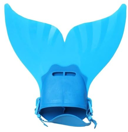 Cute Children's Swimming Fin Monofin, Adjustable Diving Foot Flippers for Water Sports Training, Kids Swim Training Shoes, Improve Leg Strength (Blue, Size 25-32)(Blue)
