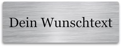 WIENS3D Klingelschild Edelstahl mit Gravur | Namensschild - Türschild - Gartenschild personalisiert für Briefkasten | Büroschild - Grabschild - Bankschild - Stallbox - Hundehütte | (70x25x2 mm)