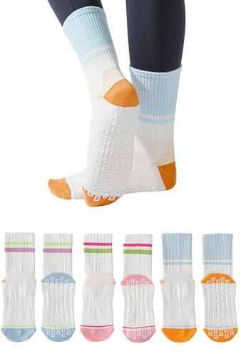 Yawlsow Damen Pilates Socken Frauen Yoga Rutschfeste Stoppersocken Anti Rutsch Socken niedlich Atmungsaktive Bequeme Tanz Barre Fitness Krankenhaus Zuhause Grip Socks