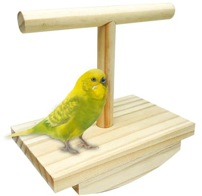 Perche de Aviété - Perches à oiseaux pour cage | Perche en bois | Support de cintre d'oiseau en bois naturel | Station d'entraînement de jouets en bois évoluant interactif pour