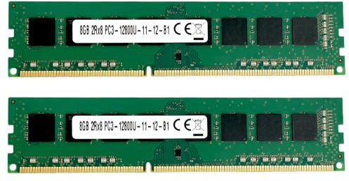 16GB [2X 8GB] RAM PC3-12800U DDR3-1600 UDIMM 2Rx8 DIMM DDR3 2X 8 GB 1600MHz SDRAM 240-Pin 1.5V CL11 Non-ECC Long DIMM módulo de Memoria para PC Desktop de Sobremesa 51CH036