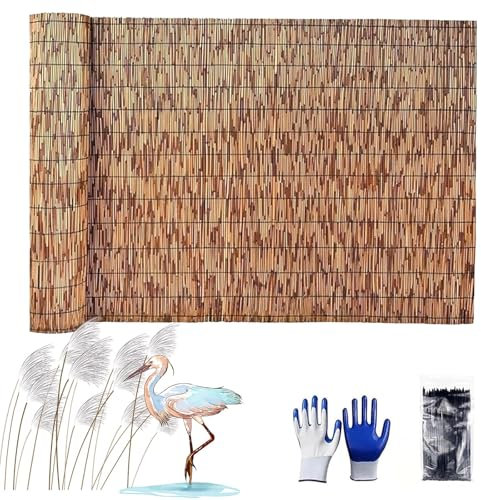 Umweltfreundliche Schilfrohr Fechten Rolle 60cm 150cm 180cm Hoch, Natursache Sichtschutz, Schilfrohrmatte Langlebig Witterungsbeständig Für Balkon, Terrasse, Garten, Hotel(Brown Color)