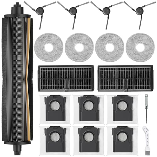 APZOVO Accessoires pour Dreame X40 Ultra Complete /X40 Ultra /X40 Master /L40 Ultra, pour Mova P50 Pro Ultra, 1 TriCut Brosse Principale, 6 Sacs à Poussière, 2 Filtre, 4 Serpillière, 4 Brosse Latérale