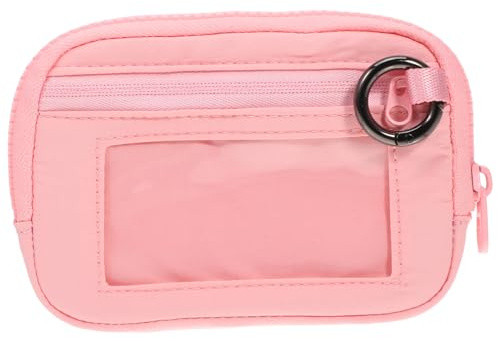 SOIMISS Damen Geldbörse mit Reißverschluss und Snap Clip Nylon Portemonnaie mit Münzfach Kleine Clutch Handtasche für Reisen und Alltag Vielseitige Brieftasche in Rosa Robust und