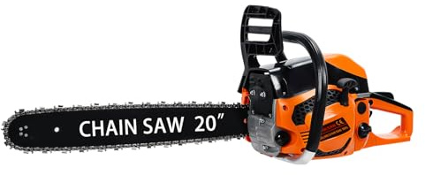 cukoekim 58cc Gas Chainsaw, 20-inch Gas Powered Chainsaw Top Handle Chainsaws with Automatic Oiler, 2-Stroke High Performance Petrol Chain Saw for Wood Cutting and Tree Trimming (Orange)