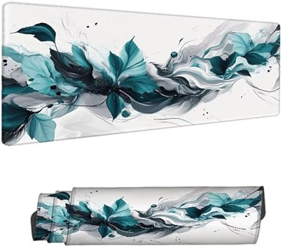 Alfombrilla de Ratón para Juegos, Verde Alfombrilla Ratón XXL 1500 x 800 MM,Flor Escritorio Desk Mat, Mouse Pad con Superficie Suave y Base de Goma Antideslizante, para Oficina Gaming en Casa H-5720