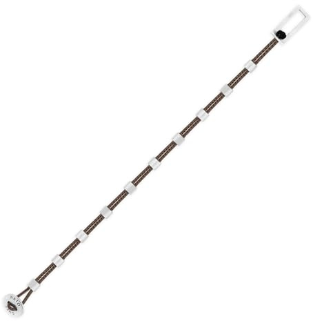 Nato Cuff - Bracciale Square Dot Paracord e argento 925 - Gioiello da uomo regolabile Made in France (Marrone)