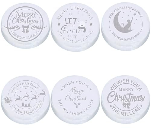 6pcs Cookie Stamp Set, Effort-Saving Embosser for Gingerbread House Kit & Biscuit Press - Acrylic Baking Gifts for Adults, Home Baking & Party Decoration