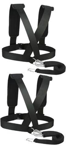 HONITANO 2 pièces Harnais de Traction avec Sangles Épaule Rembourrées Antidérapantes pour Entraînement de Force et Vitesse Ceinture Fonctionnelle de Fitness pour Course et Tirage Extérieur