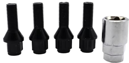 Radbolzen für 1er BMW (2004–2013) und 3er BMW (1975–2013), Leichtmetallfelgen, Sicherungsbolzen, Muttern, Radmuttern, M12 x 1,5