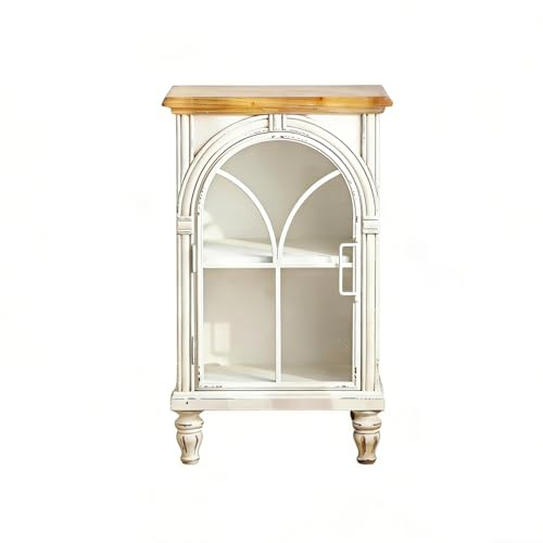 CTSSWMWY Bogen Vitrine, Gewölbte Glasvitrine, Vitrinenschrank, Sideboard für Wohnzimmer, Retro Design Aufbewahrungsschrank, für Schlafzimmer Wohnzimmer Büro(19.7x14.2x33in)