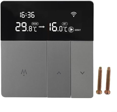 Besttoolifes Termostato WiFi programable para el hogar, construcción ABS + PC, compatibilidad 3A/16A/25A con calefacción eléctrica de suelo, calderas de agua y gas (3 A)