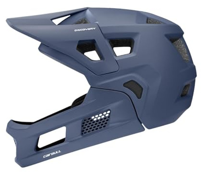 Luwecf Fahrradhelm Radhelm Schutzhelm Vollvisierhelm Sporthelm Bietet Umfassenden Schutz für Kopf Und Kinn mit Leichtem Aufbau für Anspruchsvolles Gelände, Blau
