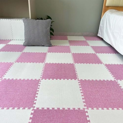 TYLXQH 12 Pcs Alfombra, Losetas de moqueta entrelazadas, losetas Antideslizantes de Espuma EVA para Suelo, para la habitación Infantil y la Sala de Juegos del hogar, 30 x 30 cm (G)