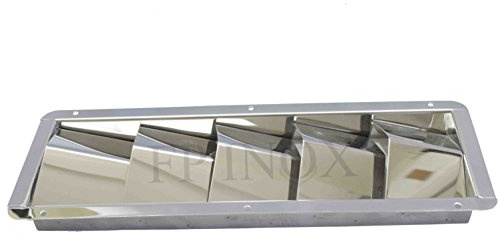 Rejilla de ventilación 5 volets 325 mmx115 mm acero inoxidable 316