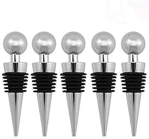 Tappo da Vino in Acciaio Inox, 5 Pezzi Di Tappo Per Vino Bottiglia Di Vino Tappo Per Champagne, Tappo Per Bottiglia Di Vino, Usato Per Champagne,Tappi Sottovuoto Conservatore Di Conservazione Del Vino