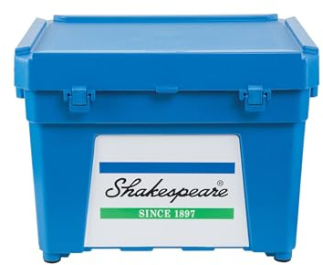 Shakespeare Seat Box – Grande contenitore per attrezzatura da pesca, resistente all'acqua, doppia chiusura, coperchio extra profondo, per acqua salata e acqua dolce