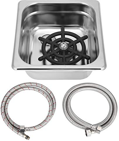 BuyWeek Gläserspüler, G1/2 Automatische Glasspüler Edelstahl Automatischer Tassenreiniger Glasreiniger für Bar Pub Restaurant(Small)