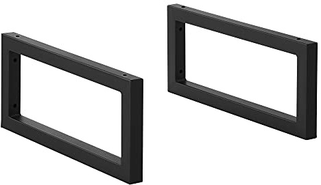 [en.casa] 2X Gestell 45x20cm Wandkonsole im 2er-Set Waschtischhalterung Waschtischkonsole Wandmontage Stahl Schwarz