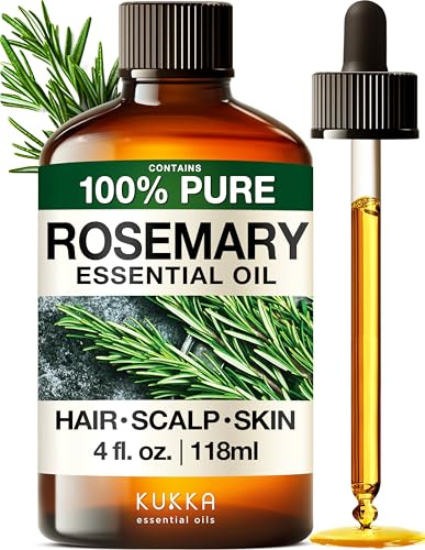 Kukka Rosmarinöl [100% NATURREIN] Für Haar - und Hautpflege, Shampoo, Kopfhaut, Diffusion, Aromatherapie, Selbstherstellung von Seife und Kerzen (118ml)