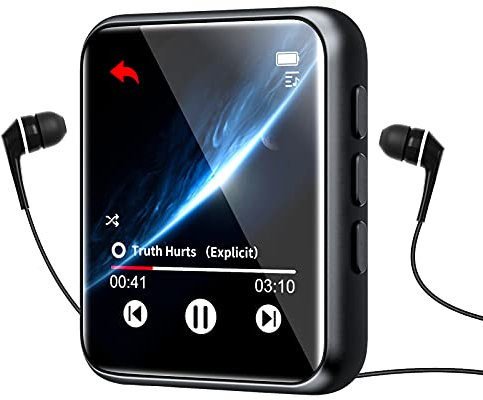 Lettore MP3 con Bluetooth 5.0, Lettori MP3 de Full Touch Schermo, 64 GB Lossless HiFi Sound Lettore di musica con Altoparlante, FM Radio, Registratore vocale, Ebook, Espandibile fino 128GB