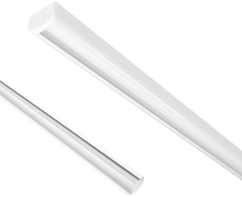 Home-Vision Gardinenschiene Serie Z nur Gardinenschiene 240cm | Vorhangschiene Schienen Weiß 1-läufig Aluminium, Inkl. Befestigungsmaterial, für Schiebevorhang