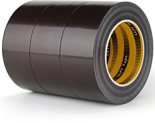 LLPT Duct Tape Industrial Grade 3 Pack 2” x 35 Yards Each Roll Easy to Tear Muti-Use Bulk Fabric Tape for School Home Office and Industrial Use Color Dark Brown (DT350DB)
