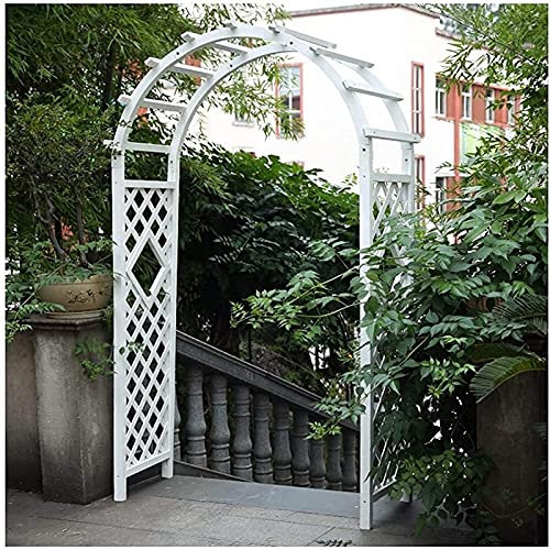 Garden Arches Wooden For Climbing Plants Roses Vines, Support Structure Garden Decoration For Roses Climbing Plants(White 140x215cm)