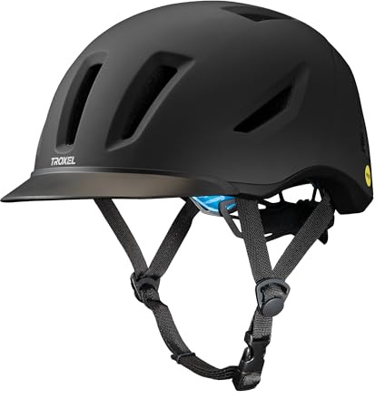 Troxel Terrain MIPS Cooling Horse Riding Helmet, Low-Profile, Micro-Adjustable Design, Horseback Riding Gear, Small (6-1/2-6-7/8), Black Duratec
