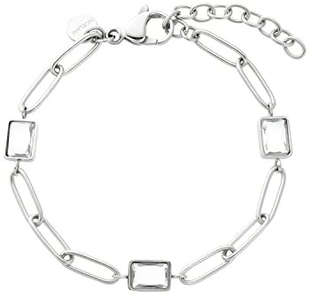 NOELANI Armband Edelstahl Damen Armschmuck, mit Zirkonia synth., 16+3 cm, Silber, Kommt in Schmuck Geschenk Box, 2036195
