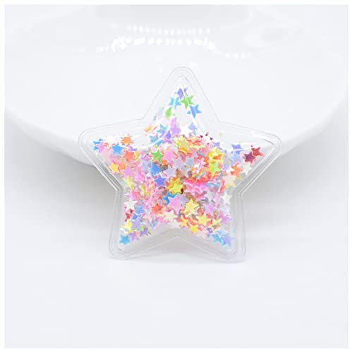 Bügelflicken 32 stücke 36mm glitter stern transparente kunststoff füllung pailletten appliquen for DIY. Headwear Hair Clips Bow Decor Accessoire Patches Flicken Zum Aufbügeln ( Size : Multicolor )