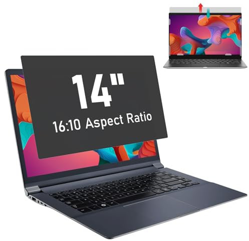 SOPPY Filtre de confidentialité pour ordinateur portable 14 pouces Filtre de confidentialité - Anti-lumière bleue et anti-éblouissement Privacy Filter (16:10, 301 x 188 mm)