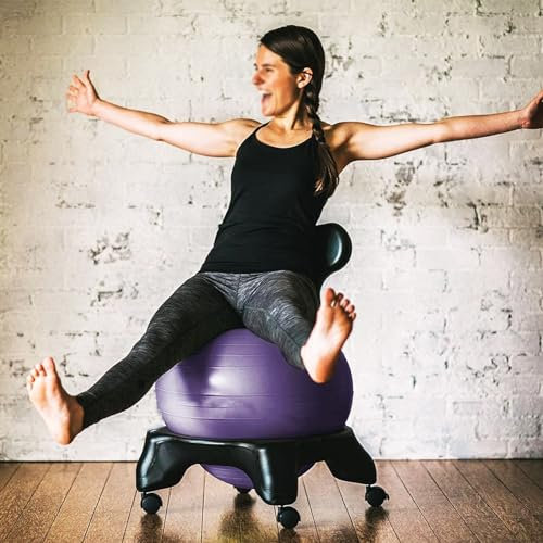 NUNETH Balance Ball Stuhl Übungsball-Stuhl für Erwachsene und Jugendliche mit Autismus, Yoga-Ball-Stuhl für Gleichgewicht, Flexibilität und Eine Gute Körperhaltung zu Hause, Leicht zu Montieren