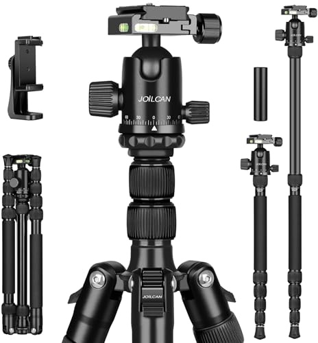 80/85 inches Heavy Duty Tripod for Camera and Phone, 85 Camera Monopod Tripods, DSLR Binoculars Spotting Scope Camcorders Video Tripod Stand, 360 Degree Ball Head, 35 lbs Loads