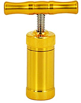 Mini Compresor Portátil de Especias de Aleación de Aluminio, Máquina Prensadora de Polen de un Solo Mango, Prensador de Cigarrillos Adecuado para Hierbas, Especias, Ajo, (Oro)