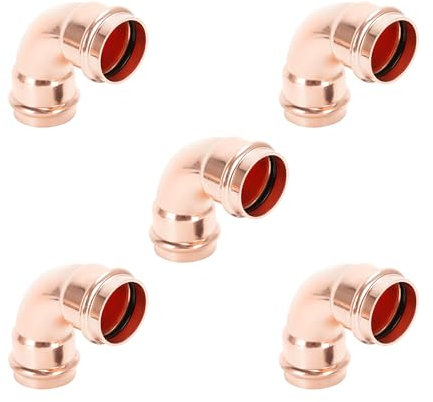 Cherbo Kupfer-Pressfittings, 90-Grad-Winkel, 2,5 cm, 5 Stück