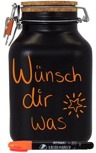 Spardose Selber Beschriften Neon orange Geld Geschenk Idee Schwarz XXL