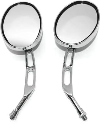 Seitenrückspiegel Für S&uzu-ki Für DL 650 Für V&-Strom SV650 SV1000 Für Intruder VL800 DL650 Für SV 650 1000 Universal Motorrad Rückspiegel Oval Chrom Lenkerendenspiegel (Size : 2)