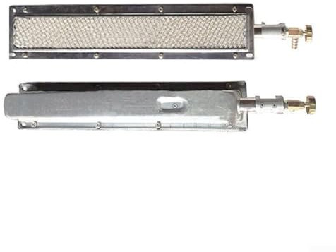 HEBEOT Bruciatore in ceramica a infrarossi per barbecue, portatile, compatto, in metallo, per griglia a gas laterale di ricambio (41 x 8 cm)