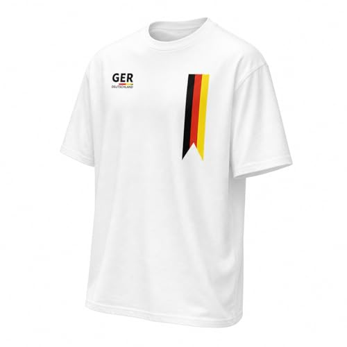 OUTDOORN Maglia della Germania Coppa del Mondo 2026 – Maglietta da Uomo e Donna con Campionato Europeo Tedesco – Unisex & Extra Morbida – per Uomo e Donna, Bianco, XL