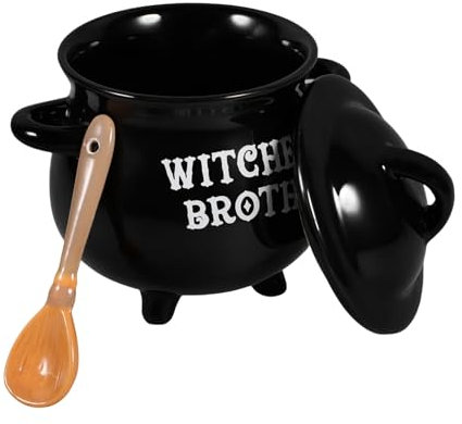 Cabilock Tazza in Ceramica Con Calderone Tazza Da Tè Cucchiaio Zuccheriera Da Strega Per Halloween Caffè Succo Uso in Casa E in Ufficio