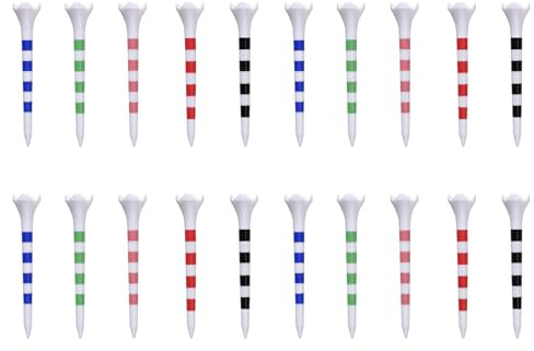 QIYUDUOLA Golf-Tees aus Kunststoff, niedriger Widerstand, 70 mm, 83 mm, Golf-Basis, Golf-Stütztees für lange Strecken, 20 Stück