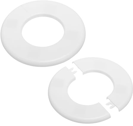 PATIKIL Rohrabdeckung Wand Split Flansch Rohrmanschette 2,52 (64mm), 2 Stück ABS Runde Selbstklebende Rosetten Wasserhahn Armaturen-Abdeckung für Küche Badezimmer Armatur Dekoration, Weiß