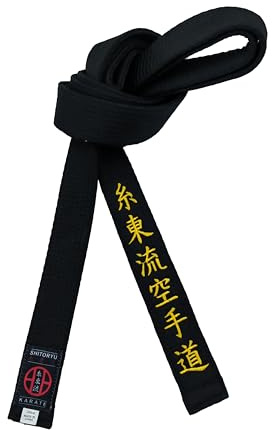 Shito-Ryu Karaté Ceinture noire 4,1 cm de large pour jeunes karaté brodé ceinture japonaise unisexe en gros